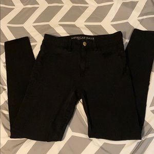 Black high rise stretchy jeans